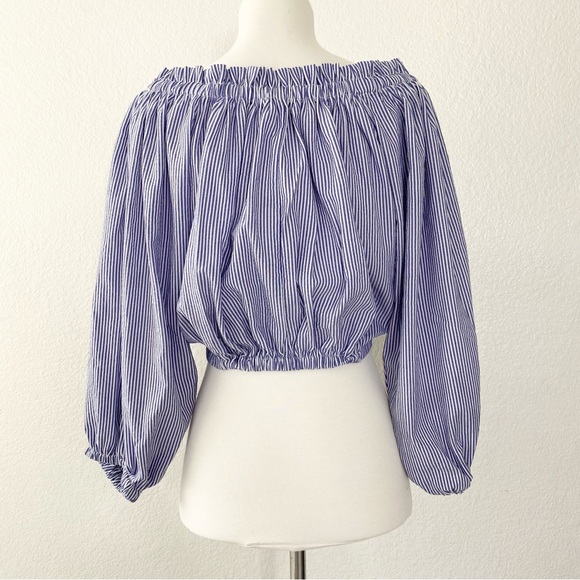 Striped Off-Shoulder Women's Top - Picture 2 of 5